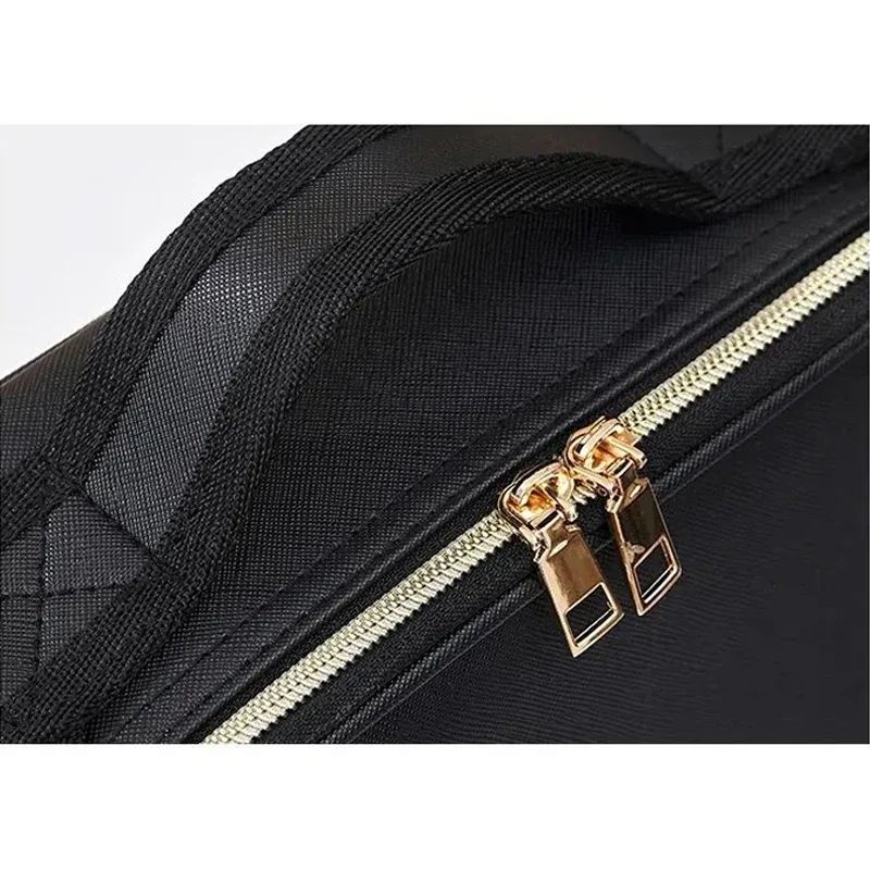 sac à cosmétiques étanche pour femmes, sac de maquillage, valise, boîte de rangement de voyage pour manucure, sac de rangement portable avec séparateurs réglables