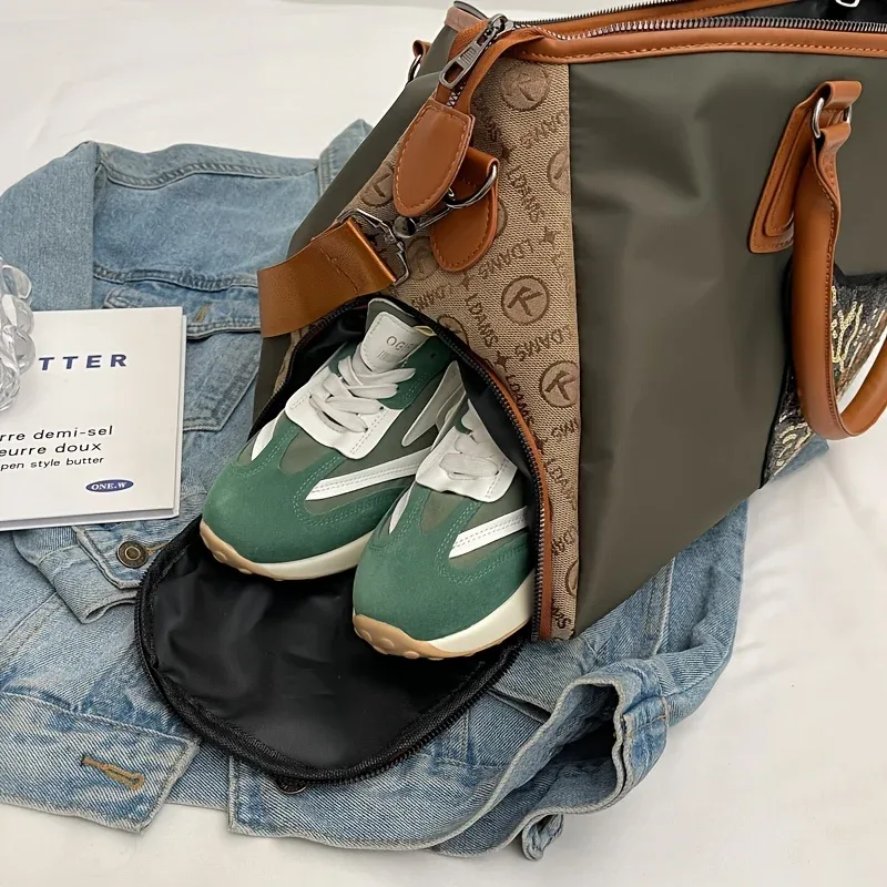 sac de voyage à main en tissu oxford – sac à bandoulière de grande capacité pour voyage de week-end, affaires, rangement pour étudiants
