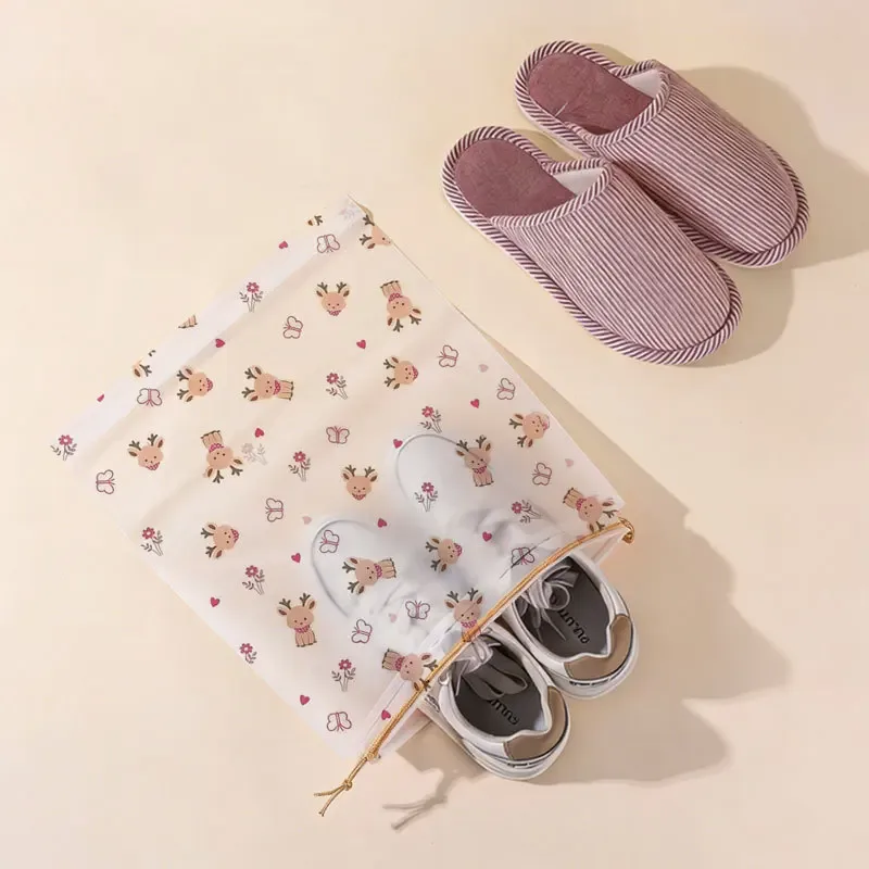 sac de rangement transparent imperméable à cordon en plastique pour cosmétiques, serviettes et chaussettes, idéal pour la salle de bain et la plage - lot de 10