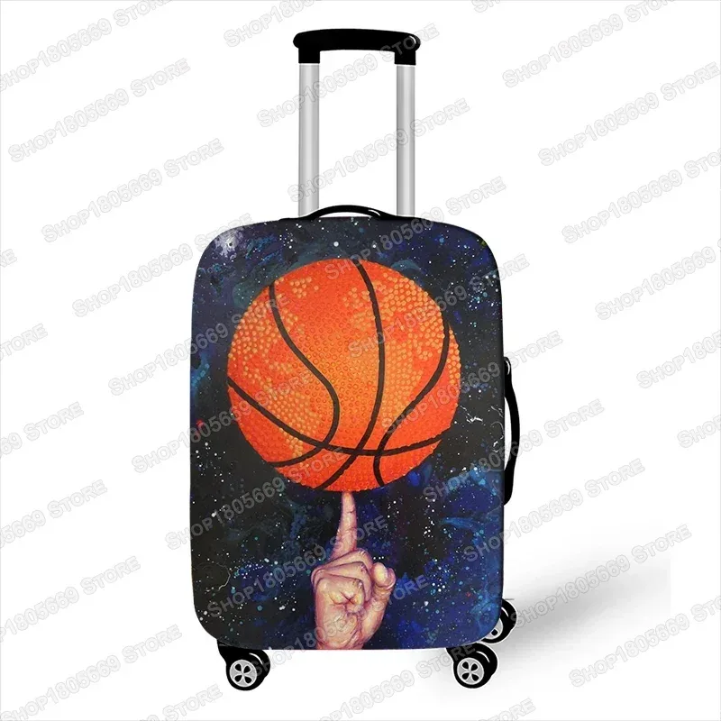 housses de valise de basket-ball imprimées en 3d, accessoires de voyage, boîtier de chariot, housse anti-poussière élastique, fournitures de bagages de 18 à 32 pouces