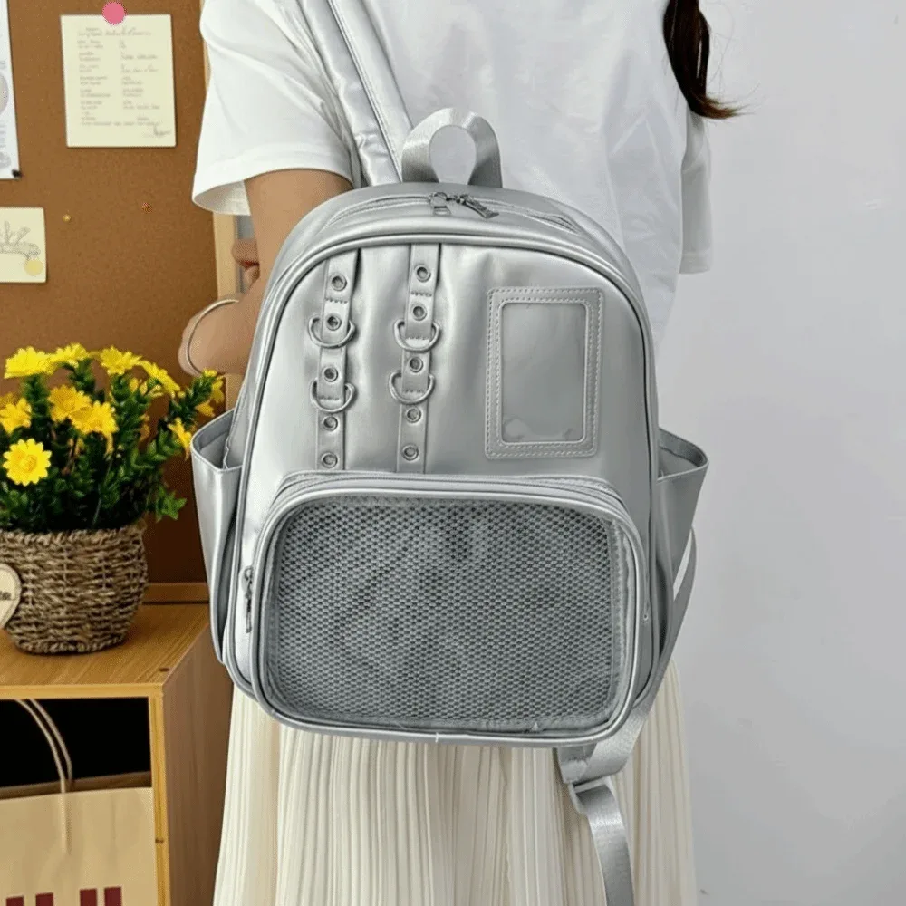 sac à dos transparent tendance en pu, style lolita, sac à bandoulière diy, sac à dos de présentation personnalisé pour fille