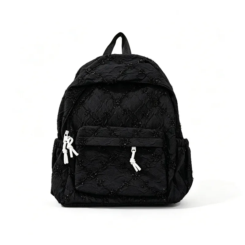 sac à dos coréen léger imprimé nœud, en nylon, grande capacité, pour étudiant, simple, polyvalent, décontracté, pour voyage