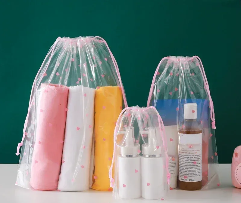 trousse de maquillage de voyage transparente pour femme, trousse de toilette étanche, trousse de maquillage, trousse de rangement, trousse de lavage de beauté, trousse de toilette, dessin animé mignon
