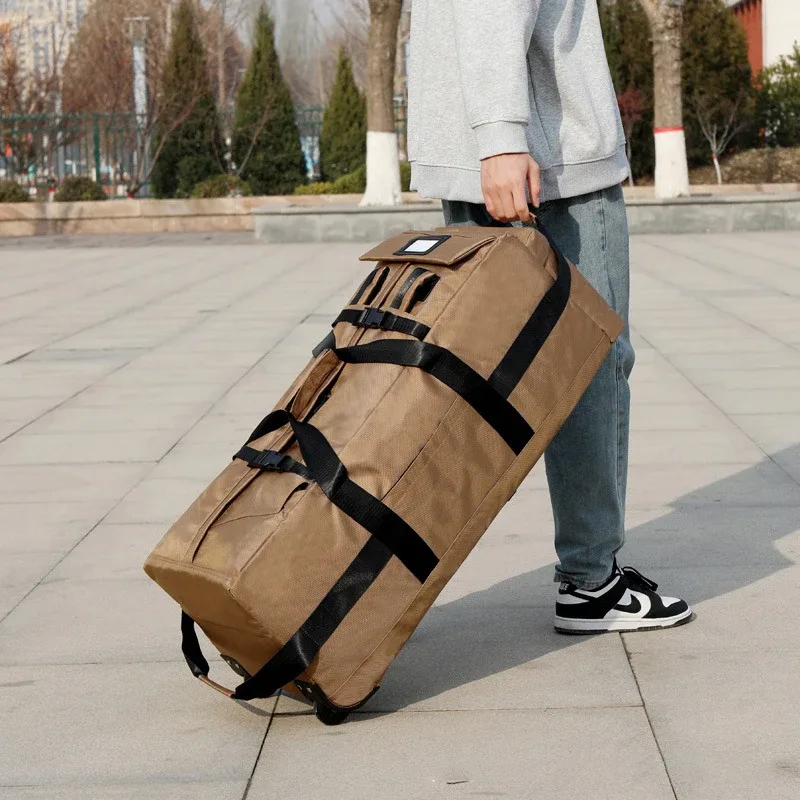 sac à dos de voyage à roulettes de grande capacité pour hommes, sac d'enregistrement, valise à roulettes pliable, bagage à roulettes oxford