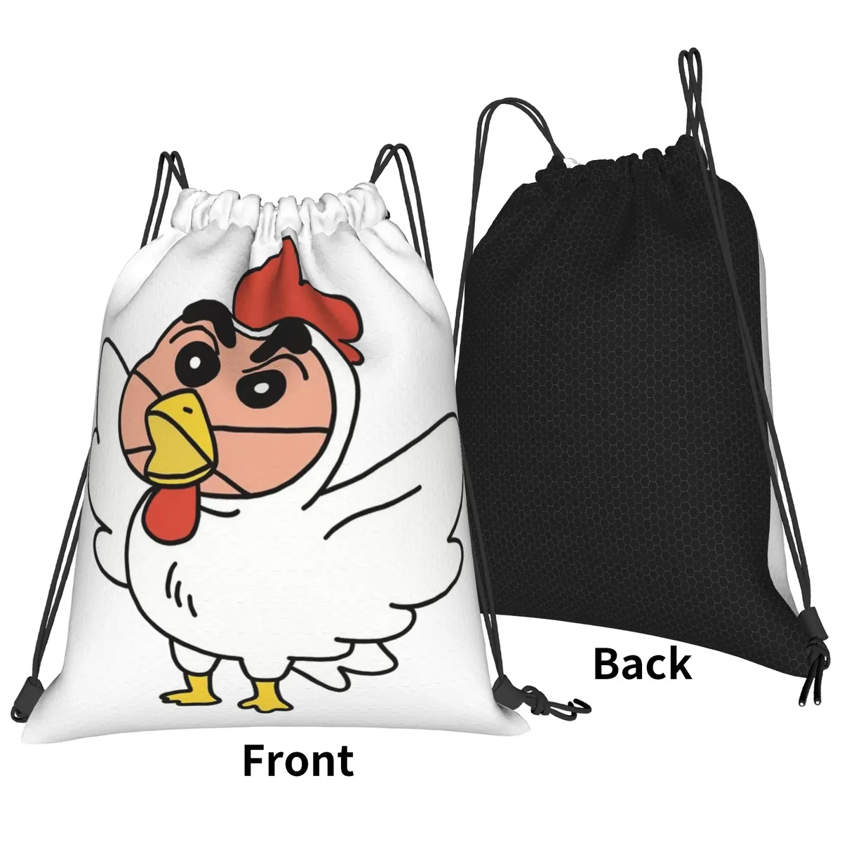 sac à dos à cordon de serrage crayon shin-chans, sac de sport résistant à l'eau pour la randonnée