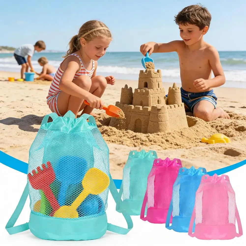 sac à dos de plage extra-large résistant au sable avec cordon de serrage - sac de rangement pour jouets de piscine pour enfants, pour la collecte de coquillages, les voyages et le fitness 1 pièce
