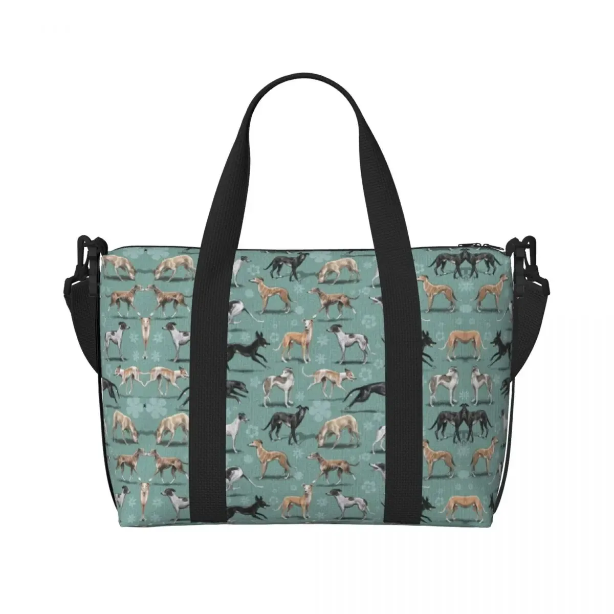 sac fourre-tout personnalisé whippet peeping pour femme, grande capacité, lévrier lévrier, sac de voyage pour chien, salle de sport, plage