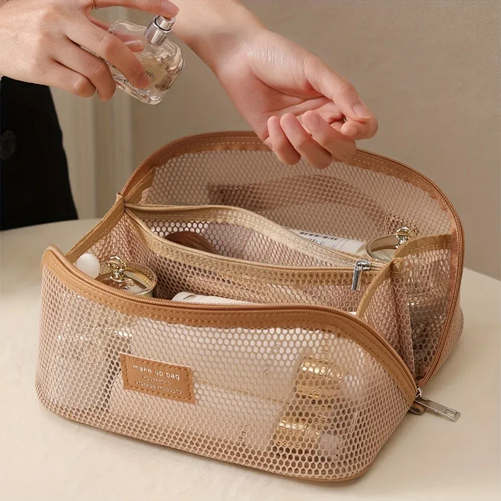 Organisateur de maquillage trousse de toilette féminine sac trousse de maquillage pochette de rangement boîte de luxe pour dame, sac à cosmétiques, sac de rangement pour voyage Zip