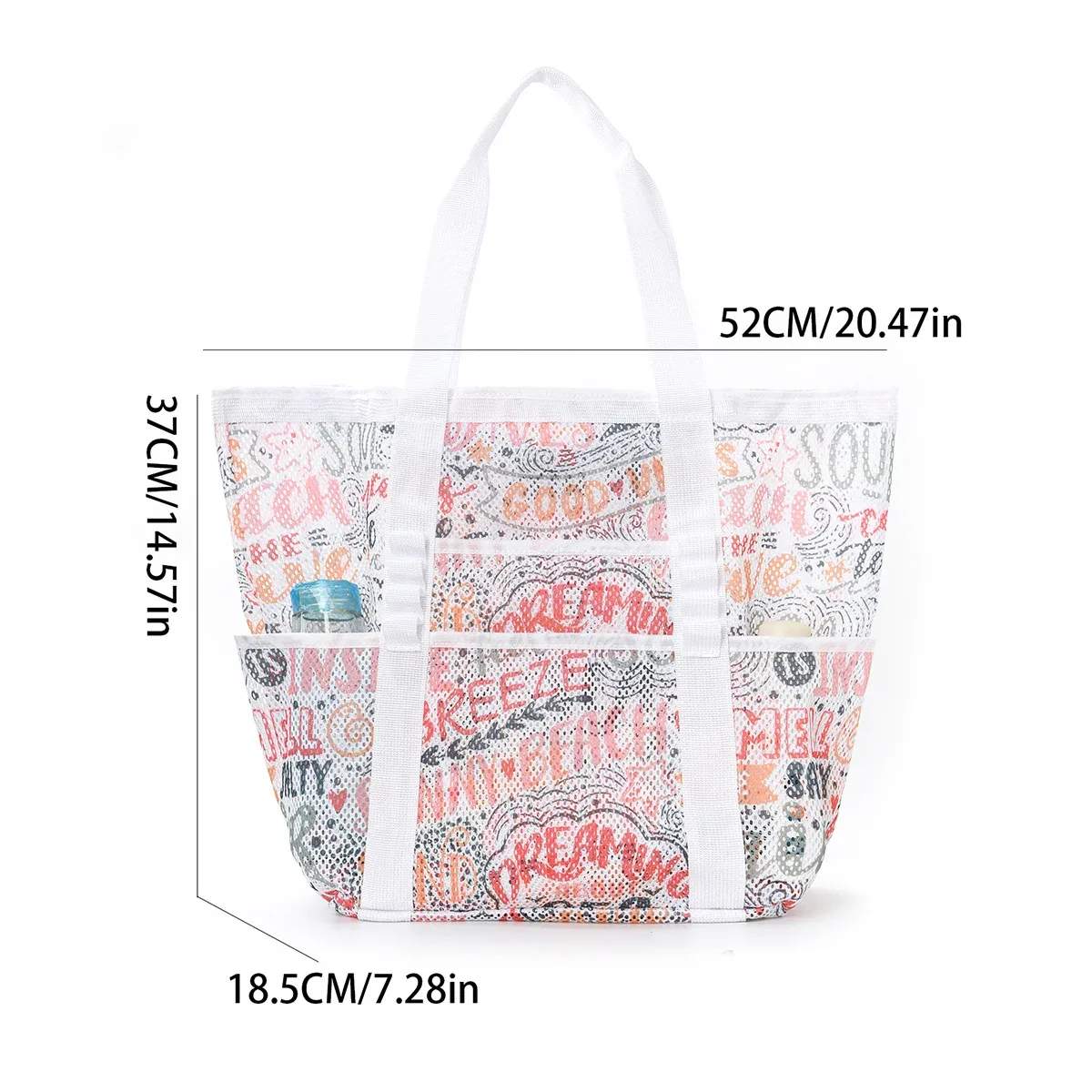 sac fourre-tout en maille respirante multi-poches de grande capacité, à séchage rapide, sac de rangement multi-compartiments pour articles de sport et de natation