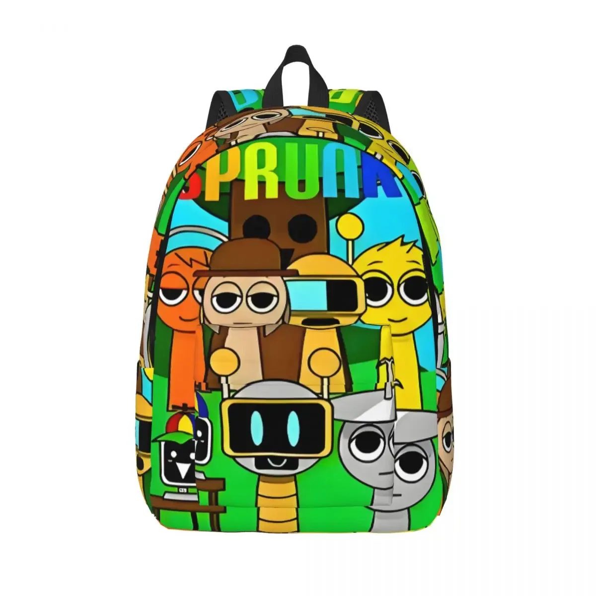 dessin animé personnalisé sprunki toile sac à dos femmes hommes sac à dos décontracté pour les sacs d'université d'école