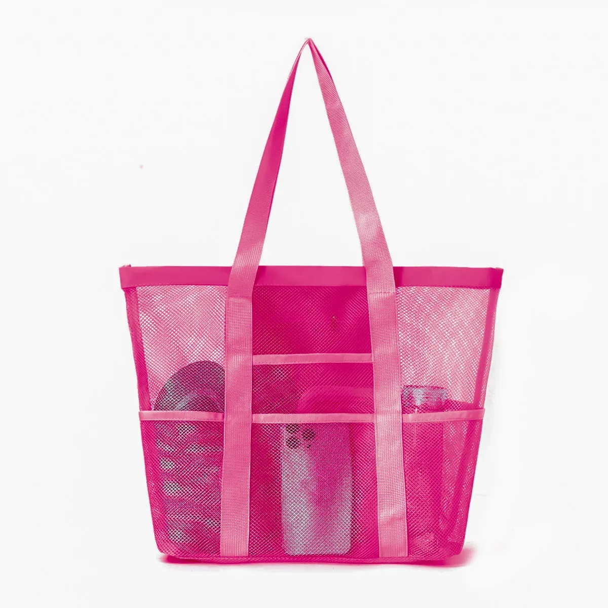 sac fourre-tout en maille respirante multi-poches de grande capacité, à séchage rapide, sac de rangement multi-compartiments pour articles de sport et de natation