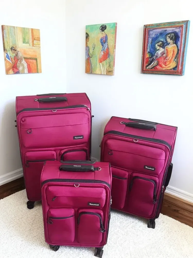 valise de voyage non tissée ultralégère extensible - bagage trolley de grande capacité avec roulettes (20/24/28 pouces)