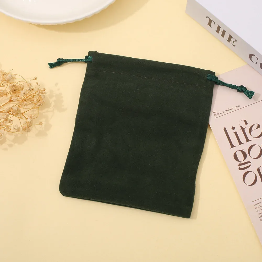 lot de 10 pochettes à cordon en flanelle avec impression de logo personnalisé, sac de rangement pour bijoux en velours doux coréen, petit sac à cordon portable