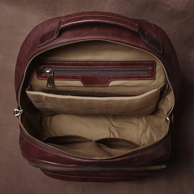 guro marque de luxe sac à dos en cuir véritable de haute qualité haut en peau de vache cartable hommes sacs de voyage d'affaires bureau banlieue 16 "ordinateur portable