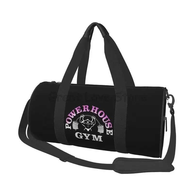 sac de voyage rond imprimé powerhouse gym, sac de week-end, sac de nuit, sac à main portable, sac de sport imperméable pour le yoga, la gym et les sports