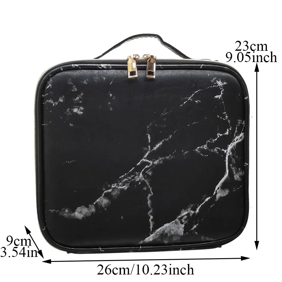 sac de rangement cosmétique professionnel en pu imperméable, sac à main de maquillage, sac de voyage, trousse de maquillage, bureau d'évaluation, marbre