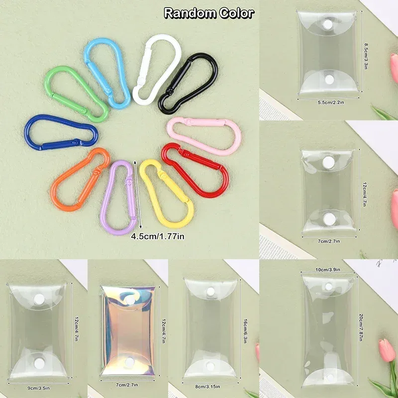 mini sac d'exposition de poupée anime, porte-monnaie transparent, porte-clés pendentif, pochette carrée, organisateur clé rouge à lèvres, sac de rangement pour écouteurs