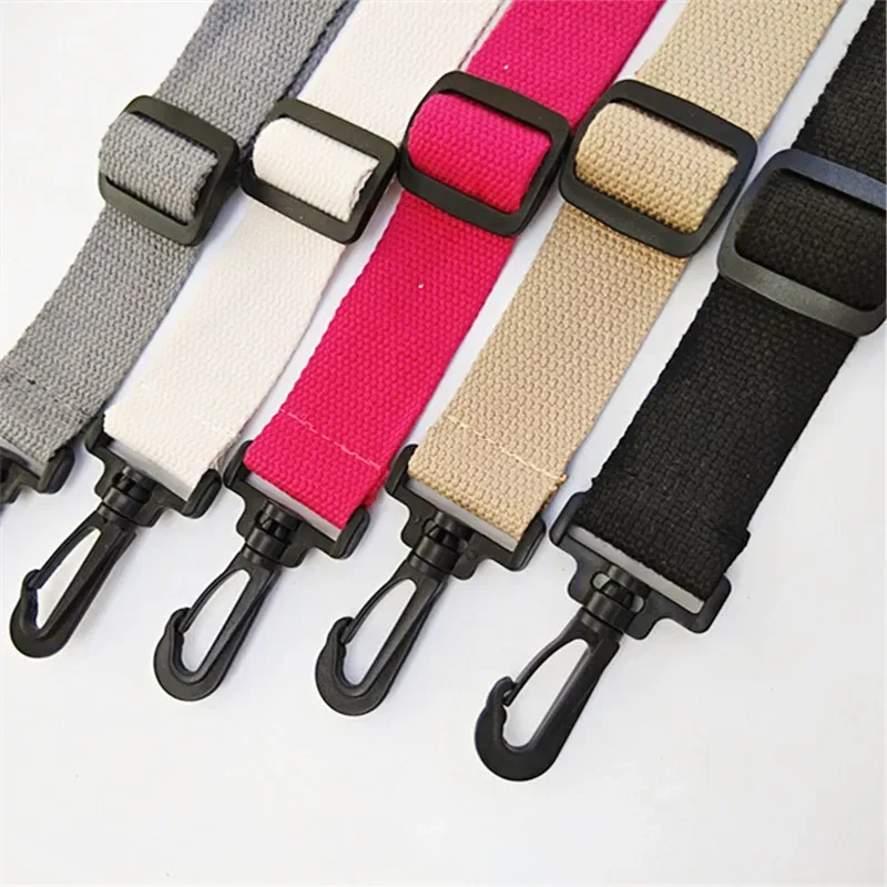 sangle de sac en toile de coton de couleur pure, 3.8cm, sangle de sac, ceinture, crochet en plastique noir réglable, fermoir, accessoires de sac à bandoulière, bricolage