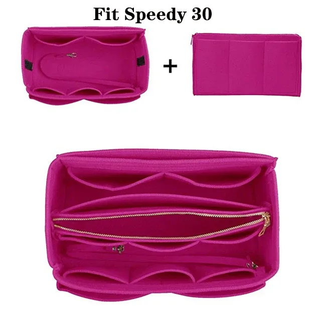 sac d'insertion d'organisateur de maquillage pour sac à main, sac à cosmétiques portatif de sac à main intérieur de voyage, sacs à cosmétiques adaptés à speedy neverfull