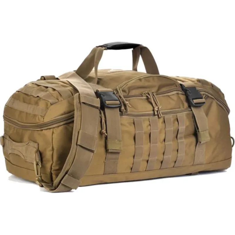 sac de voyage tactique imperméable noir camouflage grande capacité avec sangles molle pour la randonnée et le camping