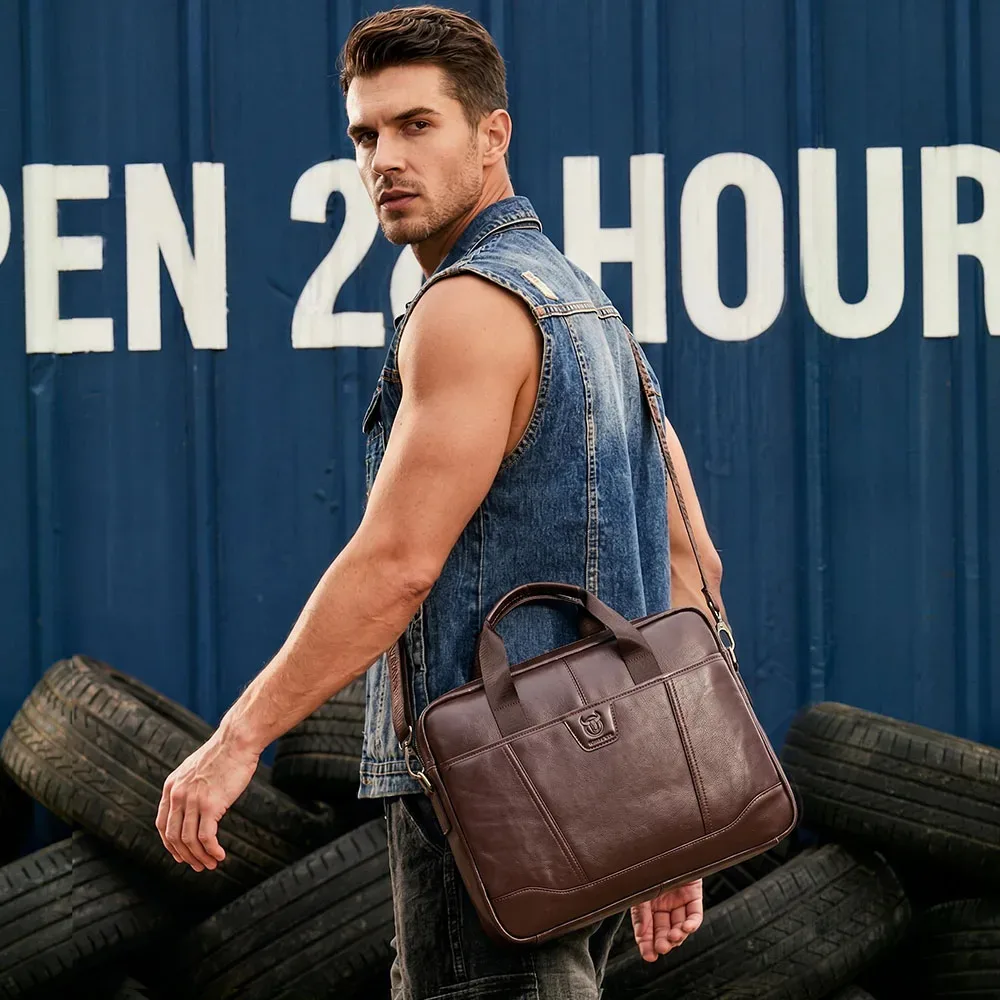 sac à main pour homme bullcaptain, sacoche en cuir de première qualité, sacoche pour ordinateur portable artisanale avec plusieurs compartiments, sac à bandoulière pour affaires