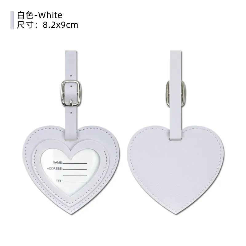 étiquette de bagage de voyage en forme de cœur, personnalisable avec initiales, étiquette de valise de luxe pour affaires, gravure de nom, pendentif de sac à main en pu, vente en gros, cadeau de mariage