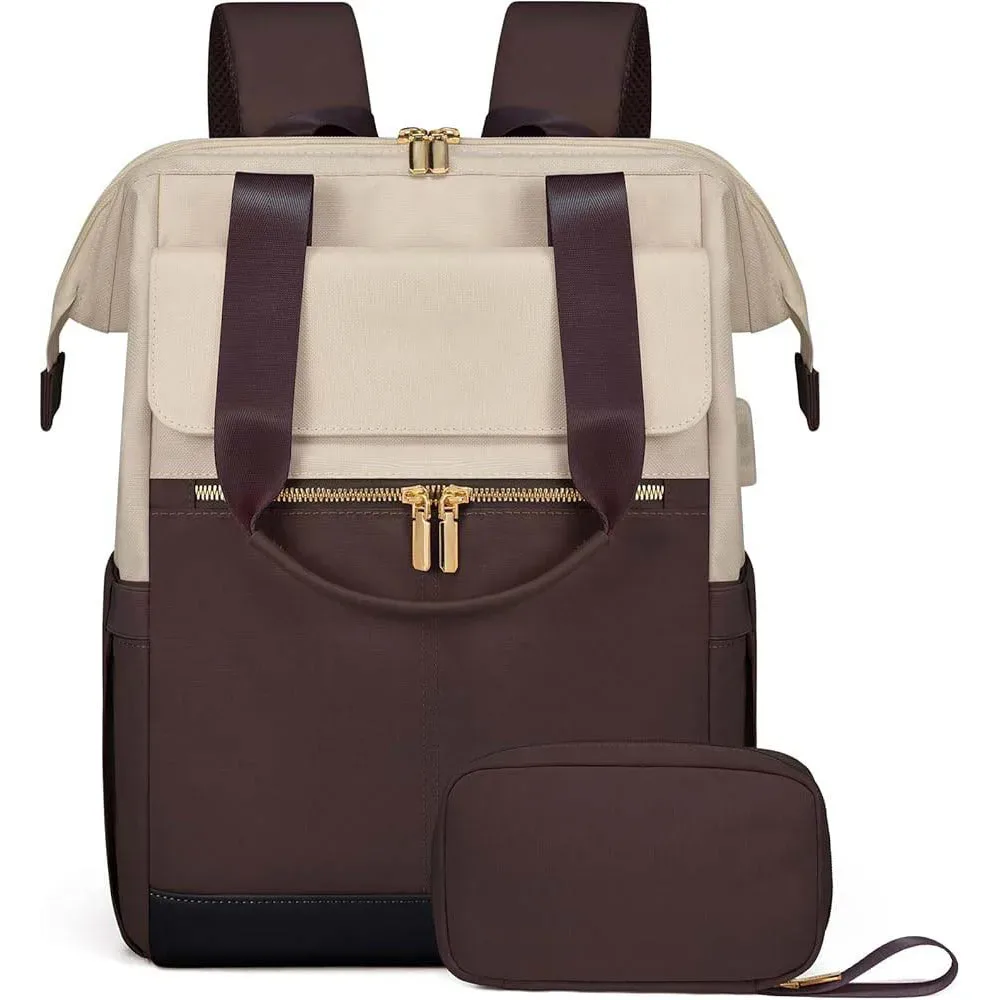 sac à dos pour ordinateur portable de 15,6 pouces pour femmes avec port usb, sacs à bandoulière tendance, sac à main, sac à dos de voyage imperméable avec sac organisateur