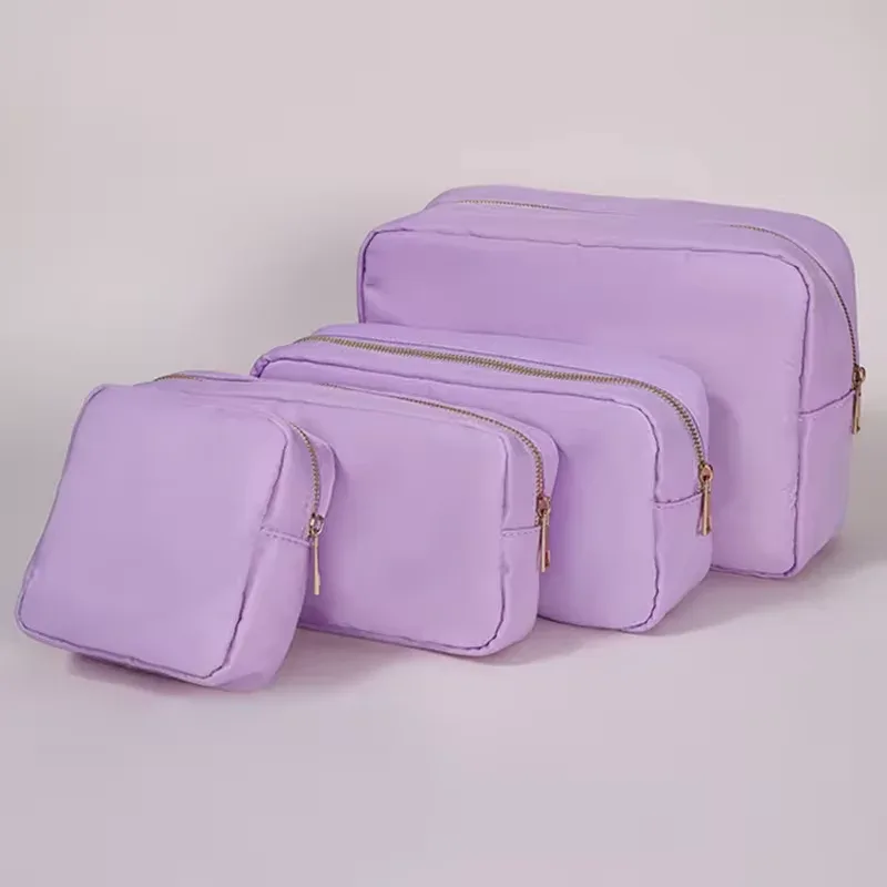 trousse de maquillage en nylon personnalisée avec fermeture éclair, sacs de voyage, trousse de toilette étanche, trousse de maquillage en poudres, 17 couleurs, s, m, l, xl