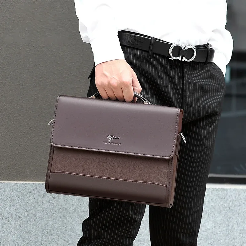 porte-documents en cuir pu pour hommes, sac à main de styliste, mode business, messager à bandoulière, organisateur pour documents