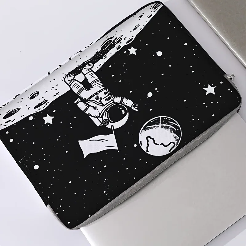 ensemble une pièce, deux styles, sac et porte-documents pour ordinateur portable à motifs d'astronautes, adapté aux ordinateurs portables de 14 pouces
