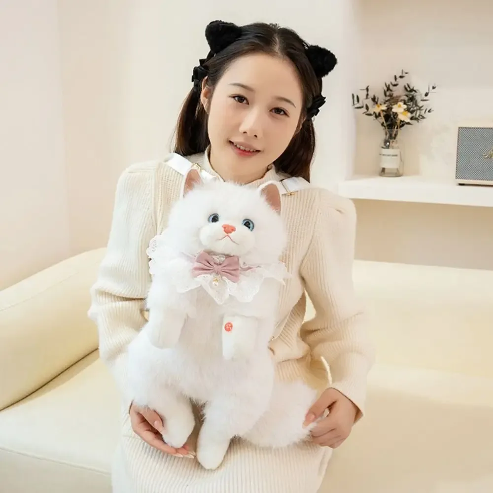 sac à dos super réaliste pour chat, simulation de marionnette, animaux en peluche, sacs d'école pour chat de dessin animé, rangement de voyage, sac d'animaux mignons