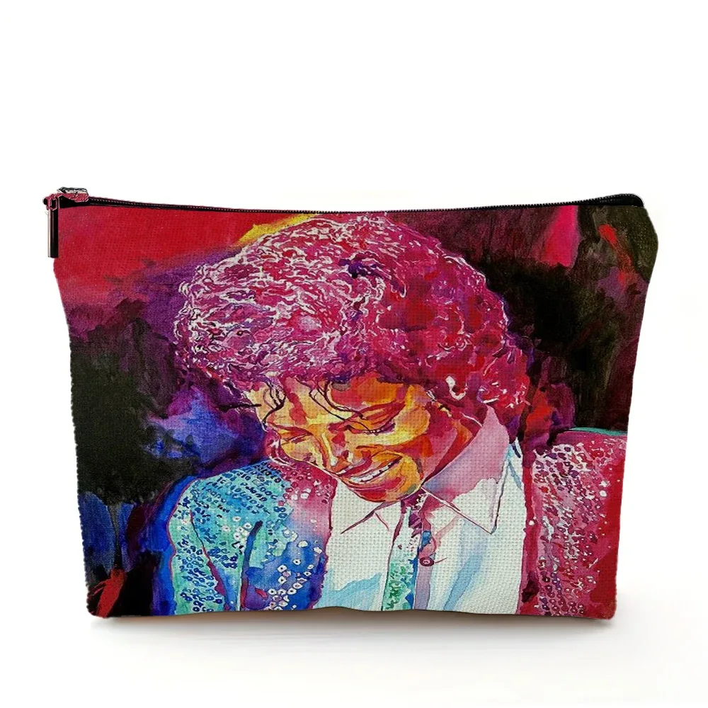 super star michael jackson sac cosmétique double impression sacs de maquillage femmes sac à main de mariage dame organisateur de voyage portefeuille enfant