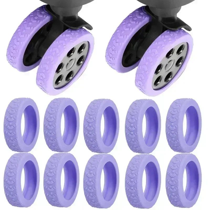 valise en silicone, étui de protection de roue avec son silencieux, roulettes pour bagages de voyage, chaussures, réduit le bruit, boîte de chariot, roulettes