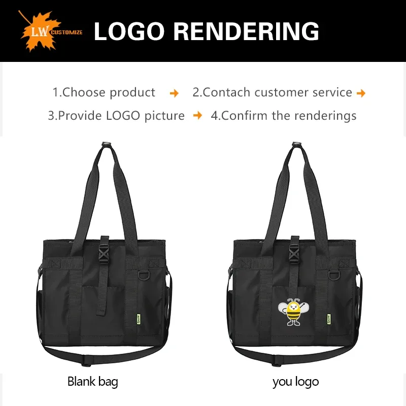 sac en toile avec logo pour les déplacements, sac à bandoulière, sac à main de voyage, fourre-tout personnalisé, image de nom imprimée