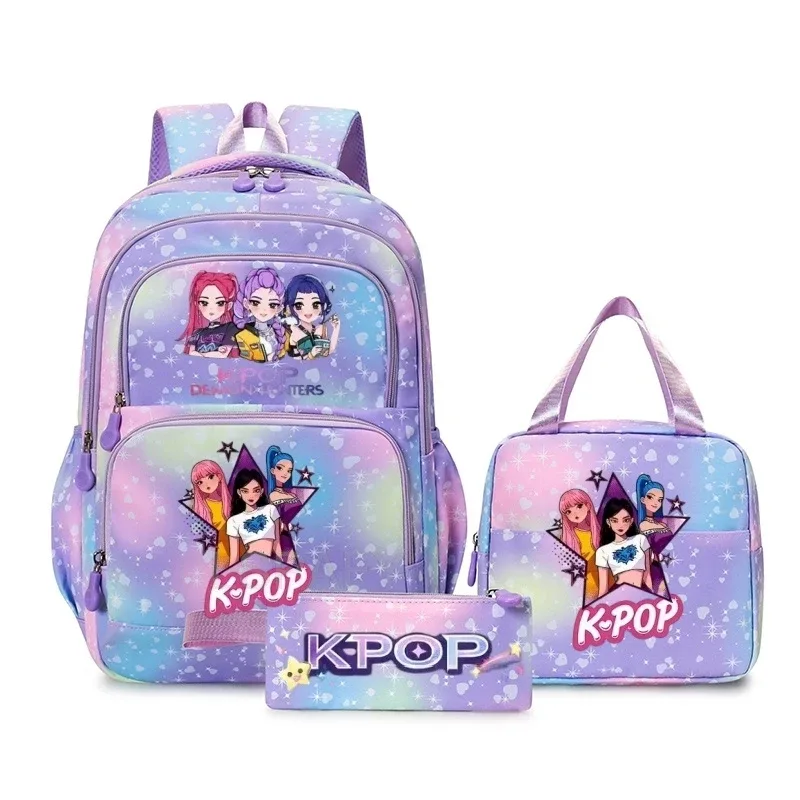 sacs à dos kpop colorés pour garçons, rumi mira zoey huntr/x saja, sacs d'école décontractés, sacs de voyage imprimés, mochila