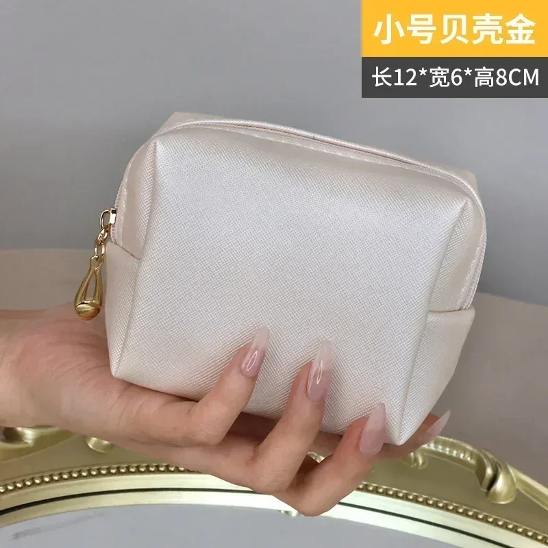 sac à cosmétiques de voyage en cuir pu pour femmes et filles, sac de maquillage, trousse de toilette, sac à main de rangement, poudres de maquillage