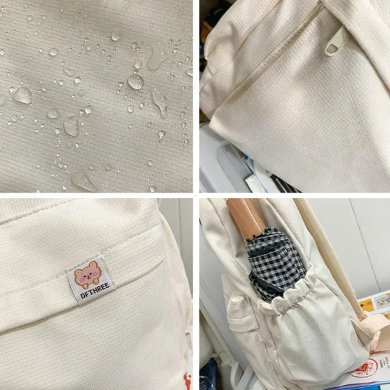 nouveau sac à dos imperméable en nylon pour femmes sac de voyage pour femmes sacs à dos cartable pour adolescentes couleur unie bookbag mochila bookbag
