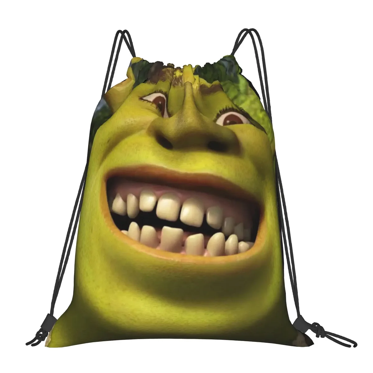 sac à dos à cordon shreks memes, sac de sport résistant à l'eau, sac à cordon avec visage drôle d'anime pour le yoga, 36 cm (largeur) x 43 cm (hauteur)
