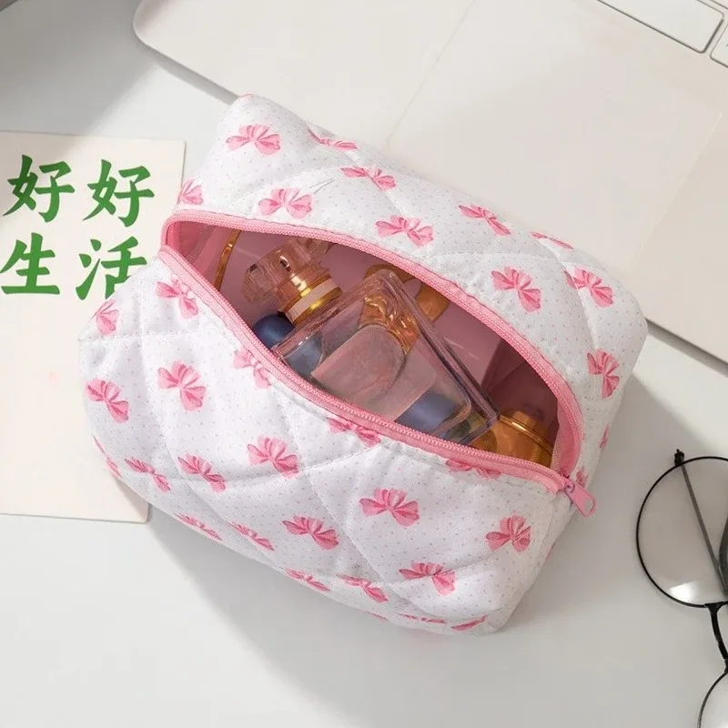 Sac à cosmétiques rose avec fermeture éclair, organiseur de maquillage, sac de rangement portable pour femmes, trousse de toilette de voyage, sac à main