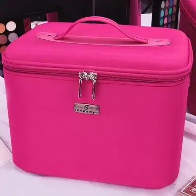 trousse à cosmétiques imperméable en tissu oxford, sac à cosmétiques multicouche de grande capacité, sac à bandoulière portable pour femme