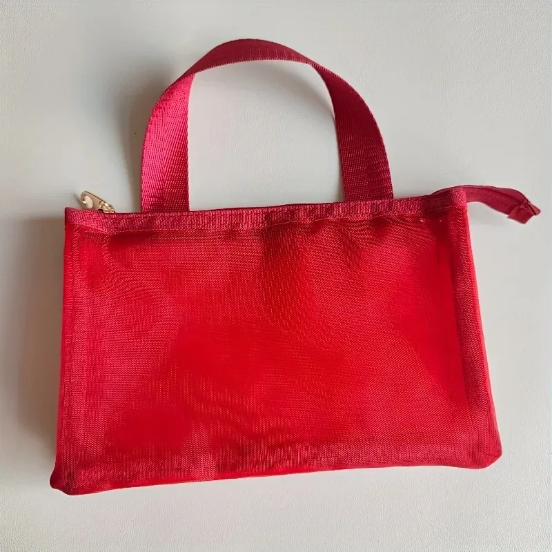 sac de rangement en maille pour maquillage, grande capacité, sac de lavage simple et portable, sac de rangement pour voyages d'affaires - sac de rangement multi-usage
