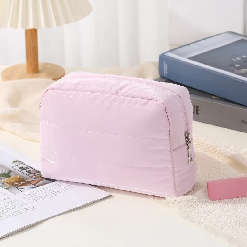 nouveau sac à cosmétiques étanche de couleur unie pour femmes, sac de rangement de lavage portable, sac cadeau de maquillage, pochette de maquillage, organisateur de cosmétiques de voyage