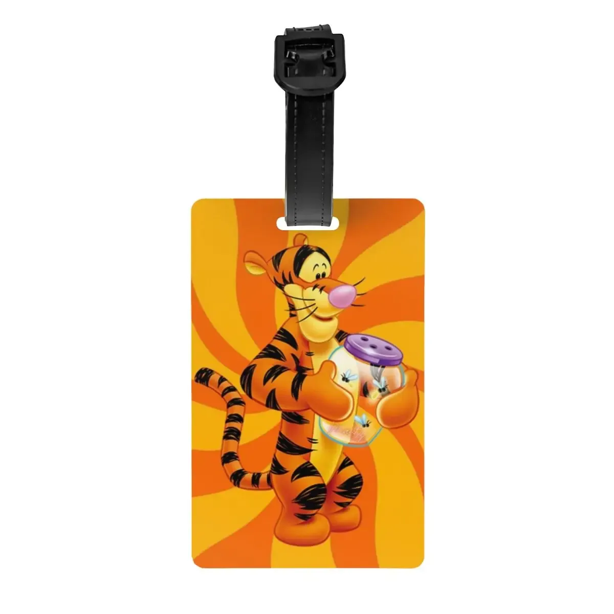 étiquette de bagage personnalisée avec dessin animé tigger et winnie l'ourson, protection de la vie privée, étiquettes de bagages, étiquettes de sac de voyage, étiquettes de valise