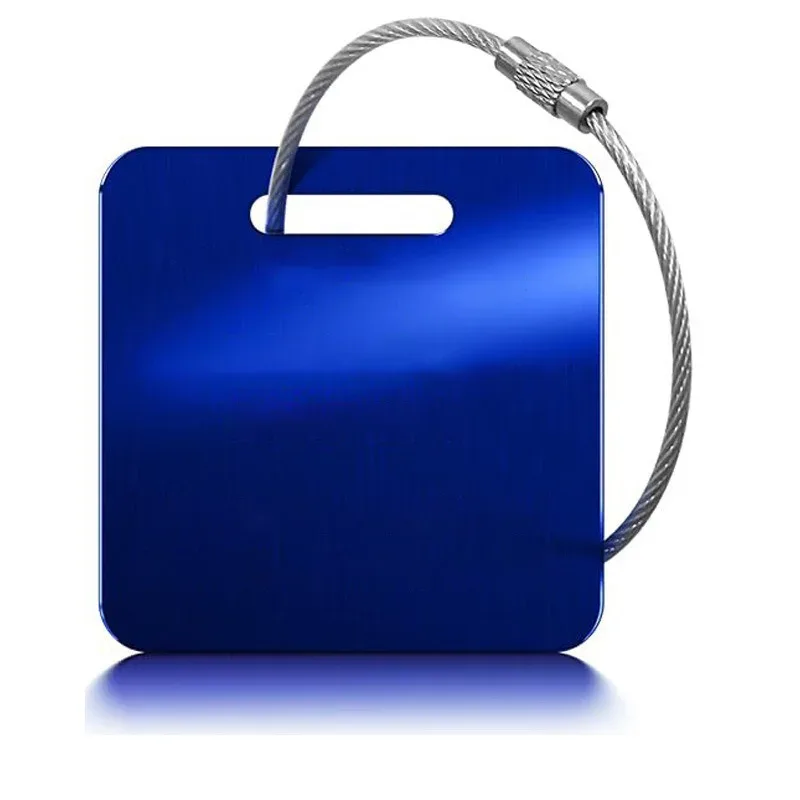 étiquette de bagage avec texte personnalisé, étiquette de valise personnalisée en acier inoxydable, accessoires de voyage anti-perte, étiquettes d'identification de gravure laser
