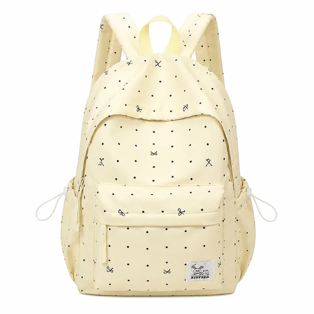 sac à dos tendance léger à pois avec nœud, décontracté, pour étudiants, durable, polyvalent, grande capacité, pour l'école et les voyages