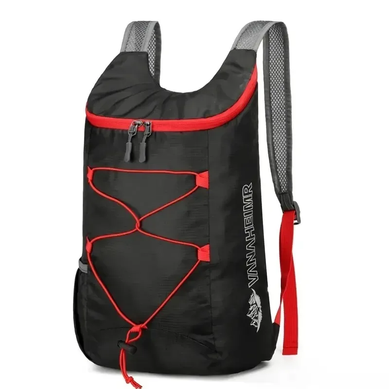 Sac de sport en nylon imperméable léger haute densité, sac à dos pliant extérieur multifonctionnel adapté au camping et à la randonnée