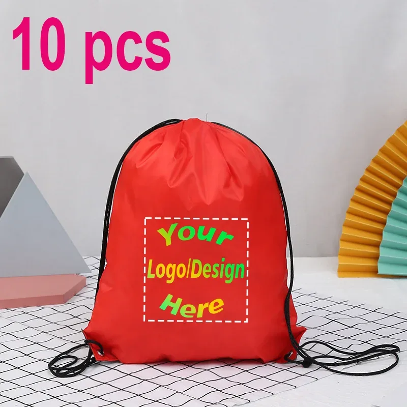 sac à dos personnalisé avec proximité wstring, sac de voyage en plein air, de dehors, d'entraînement, de chaussures de bug astique, impression de logo, cadeau personnalisé, 10 pièces/lot