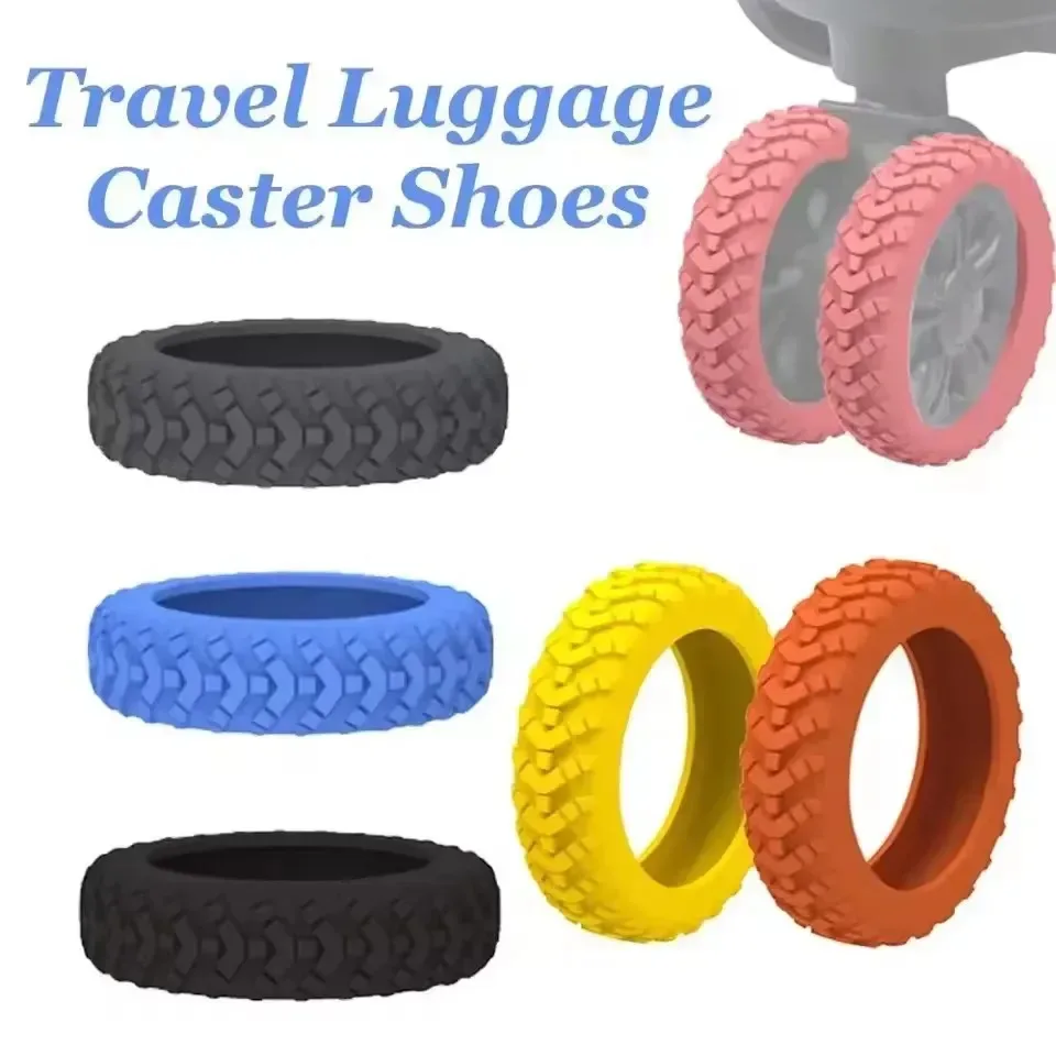 lot de 8 protections de roulettes de valise en silicone silencieux, réduisant le bruit et absorbant les chocs