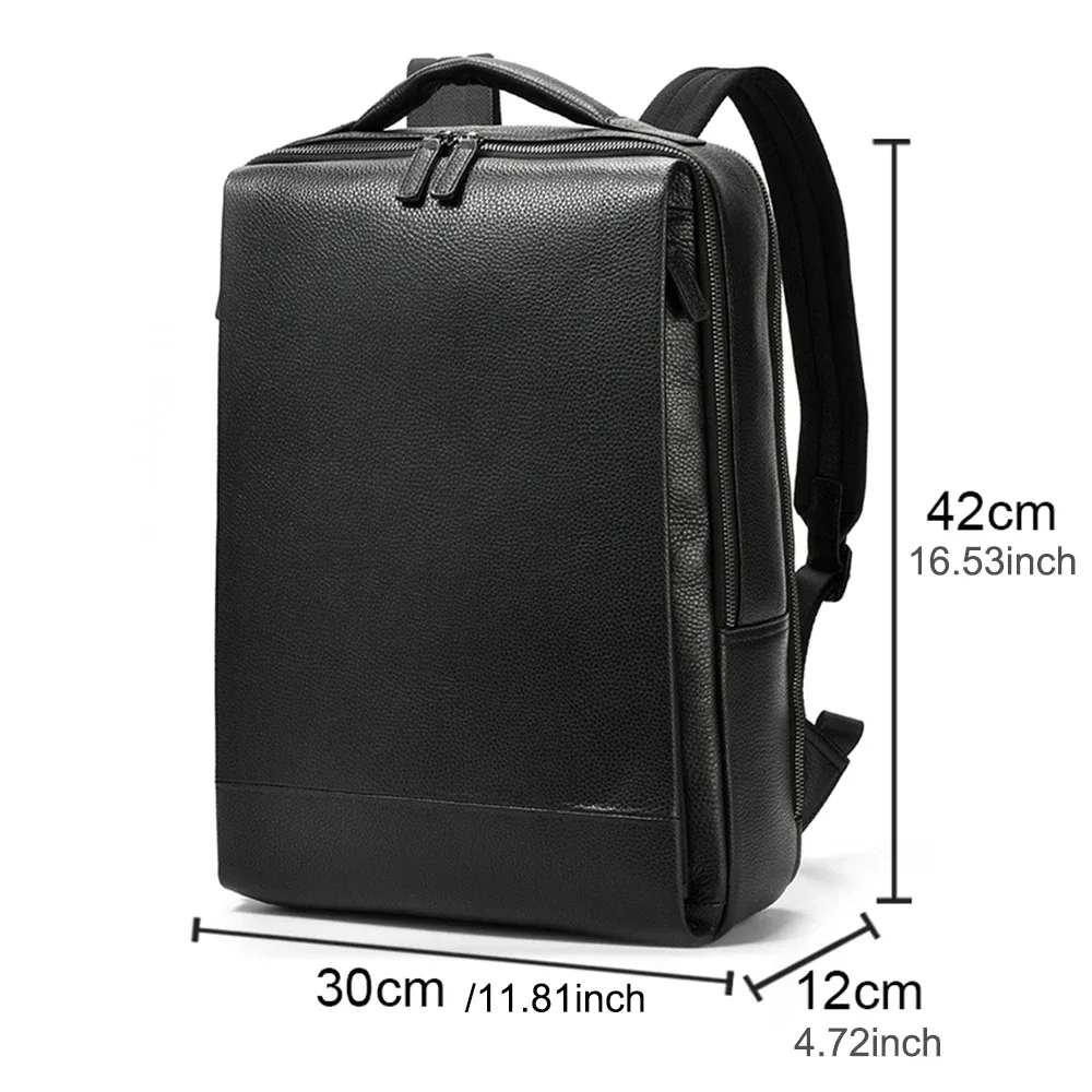sac à dos en cuir véritable pour hommes, nouveau design, sac à dos de voyage, décontracté, pour l'école, pour ordinateur portable, grand format