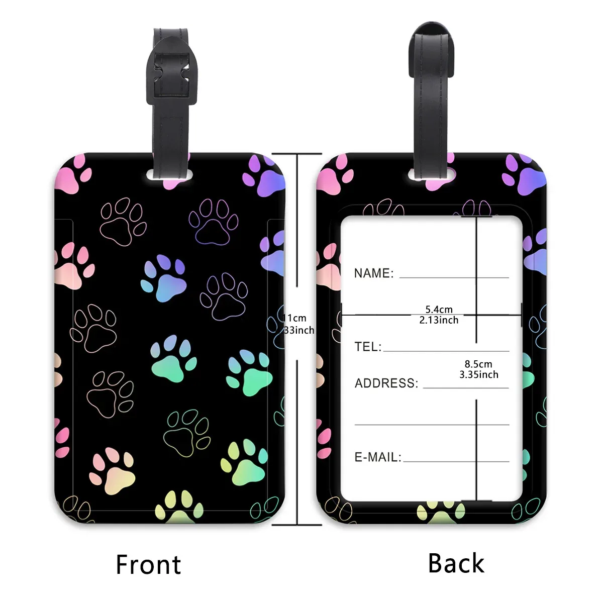 étiquettes de bagage chat dinosaure mignon, identification de valise, porte-nom d'adresse, étiquette de bagage, embarque de voyage, accessoires de valise portables